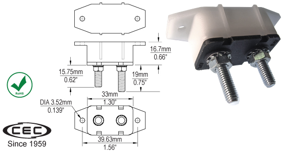 Metal Stud Terminal Circuit Breakers, CB137